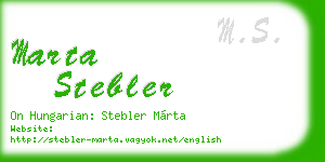 marta stebler business card